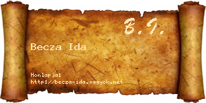 Becza Ida névjegykártya